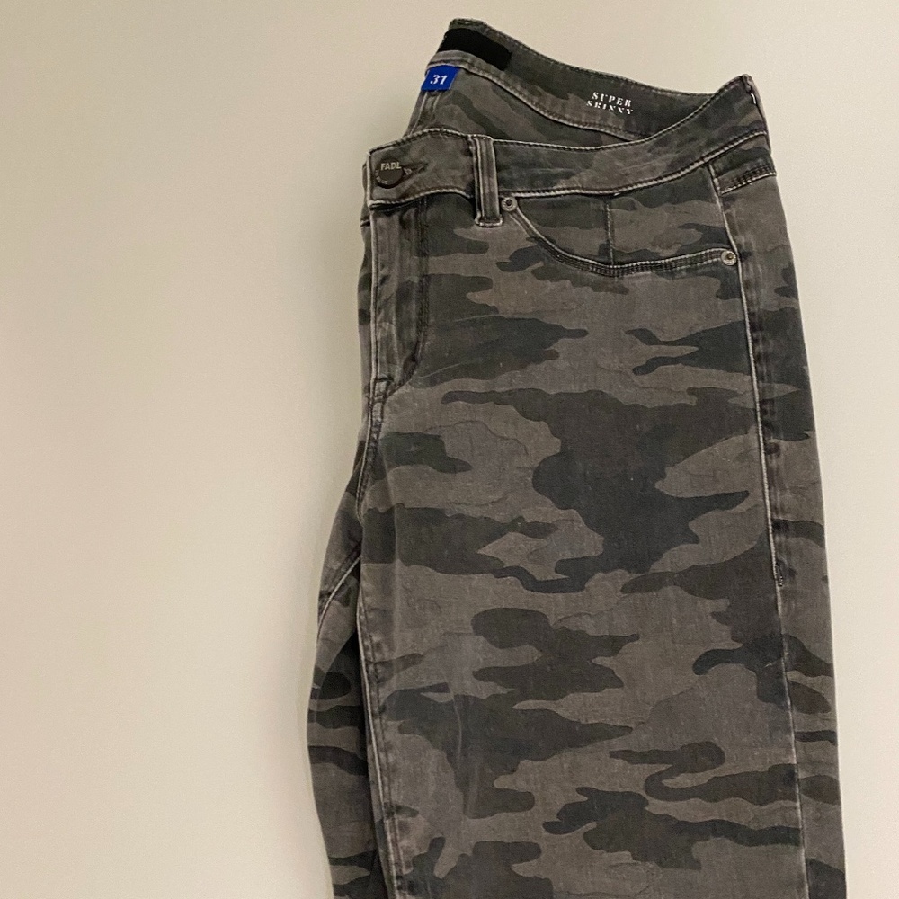 camo fade to blue jeans